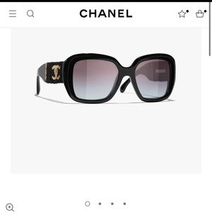 BNIB Chanel 5512 Square Sunglasses - Black with Tweed!! Gold CC details